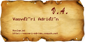 Vasvári Adrián névjegykártya